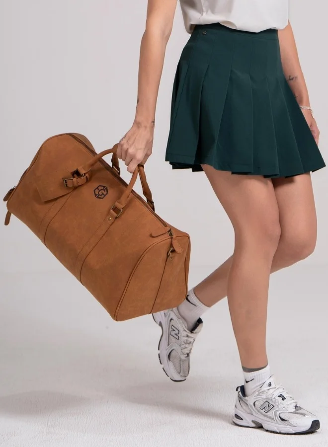 EGL Suede Leather Duffle Bag - Espresso Brown